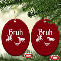 Funny Bruh Medieval Jousting Fallen Knight Graphic Ceramic Ornament Sarcastic Renaissance Faire Meme