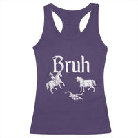 Funny Bruh Medieval Jousting Fallen Knight Graphic Racerback Tank Top Sarcastic Renaissance Faire Meme