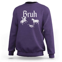 Funny Bruh Medieval Jousting Fallen Knight Graphic Sweatshirt Sarcastic Renaissance Faire Meme