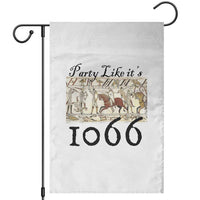 Funny Medieval Humor Battle of Hastings Garden Flag Party Like Its 1066 Historic Bayeux Tapestry Graphic