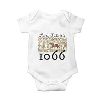 Funny Medieval Humor Battle of Hastings Baby Onesie Party Like Its 1066 Historic Bayeux Tapestry Graphic
