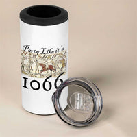Funny Medieval Humor Battle of Hastings 4 in 1 Can Cooler Tumbler Party Like Its 1066 Historic Bayeux Tapestry Graphic