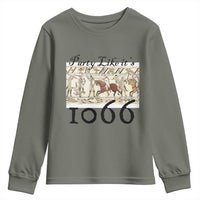 Funny Medieval Humor Battle of Hastings Youth Sweatshirt Party Like Its 1066 Historic Bayeux Tapestry Graphic