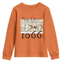 Funny Medieval Humor Battle of Hastings Youth Sweatshirt Party Like Its 1066 Historic Bayeux Tapestry Graphic