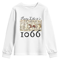 Funny Medieval Humor Battle of Hastings Youth Sweatshirt Party Like Its 1066 Historic Bayeux Tapestry Graphic