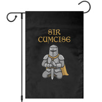 Funny Sir Cumcise Kneeling Knight Graphic Garden Flag Sarcastic Wordplay Medieval Dark Adult Humor