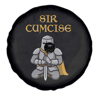 Funny Sir Cumcise Kneeling Knight Graphic Spare Tire Cover Sarcastic Wordplay Medieval Dark Adult Humor