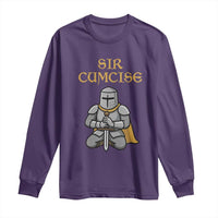 Funny Sir Cumcise Kneeling Knight Graphic Long Sleeve Shirt Sarcastic Wordplay Medieval Dark Adult Humor