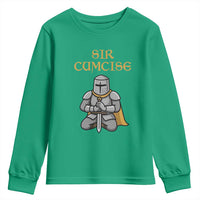 Funny Sir Cumcise Kneeling Knight Graphic Youth Sweatshirt Sarcastic Wordplay Medieval Dark Adult Humor