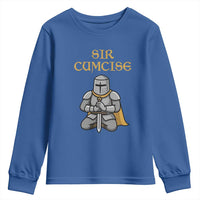 Funny Sir Cumcise Kneeling Knight Graphic Youth Sweatshirt Sarcastic Wordplay Medieval Dark Adult Humor