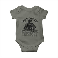 Funny Medieval Hip Hop Old English Parody Baby Onesie Check Thyself Lest Ye Wreck Thyself