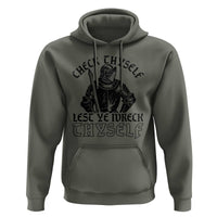 Funny Medieval Hip Hop Old English Parody Hoodie Check Thyself Lest Ye Wreck Thyself