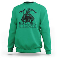 Funny Medieval Hip Hop Old English Parody Sweatshirt Check Thyself Lest Ye Wreck Thyself