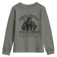 Funny Medieval Hip Hop Old English Parody Youth Sweatshirt Check Thyself Lest Ye Wreck Thyself