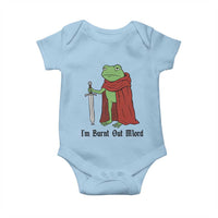 Funny Medieval Frog Knight Fantasy Sword Meme Baby Onesie Im Burnt Out Mlord Fantasy Meme