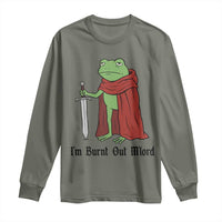 Funny Medieval Frog Knight Fantasy Sword Meme Long Sleeve Shirt Im Burnt Out Mlord Fantasy Meme
