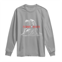 Funny Tummy Hurts Knight Graphic Long Sleeve Shirt Warrior Medieval Sarcastic Dark Fantasy Slumped Renaissance Meme