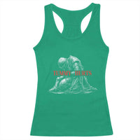 Funny Tummy Hurts Knight Graphic Racerback Tank Top Warrior Medieval Sarcastic Dark Fantasy Slumped Renaissance Meme