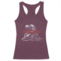 Funny Tummy Hurts Knight Graphic Racerback Tank Top Warrior Medieval Sarcastic Dark Fantasy Slumped Renaissance Meme