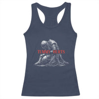 Funny Tummy Hurts Knight Graphic Racerback Tank Top Warrior Medieval Sarcastic Dark Fantasy Slumped Renaissance Meme