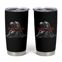 Funny Tummy Hurts Knight Graphic Tumbler Cup Warrior Medieval Sarcastic Dark Fantasy Slumped Renaissance Meme