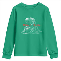 Funny Tummy Hurts Knight Graphic Youth Sweatshirt Warrior Medieval Sarcastic Dark Fantasy Slumped Renaissance Meme