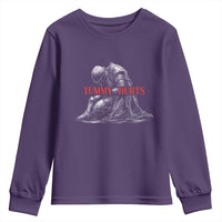 Funny Tummy Hurts Knight Graphic Youth Sweatshirt Warrior Medieval Sarcastic Dark Fantasy Slumped Renaissance Meme