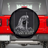 Dramatic Tummy Hurts Kneeling Knight Graphic Spare Tire Cover Funny Medieval Sarcastic Renaissance Fantasy Meme