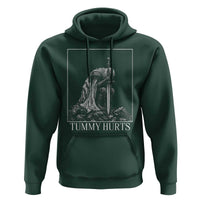 Dramatic Tummy Hurts Kneeling Knight Graphic Hoodie Funny Medieval Sarcastic Renaissance Fantasy Meme