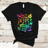 Lunch Lady T Shirt Feeding Kids Is A Work Of Heart School Lunch Lady Squad - Wonder Print Shop