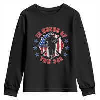 Firefighter Memorial In Honor Of The 343 Maltese Cross Graphic Youth Sweatshirt Patriotic 9 11 Memorial Tribute