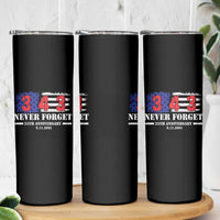 Firefighter Memorial 343 Never Forget American Flag Skinny Tumbler 25th Anniversary Patriotic Honor 9 11 Tribute