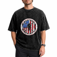 Commemoration Tribute Fallen Firefighters 9 11 Memorial Washed Cotton T-Shirt Maltese Cross Patriotic Honor Fallen Brothers