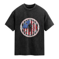Commemoration Tribute Fallen Firefighters 9 11 Memorial Washed Cotton T-Shirt Maltese Cross Patriotic Honor Fallen Brothers
