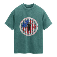 Commemoration Tribute Fallen Firefighters 9 11 Memorial Washed Cotton T-Shirt Maltese Cross Patriotic Honor Fallen Brothers