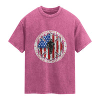 Commemoration Tribute Fallen Firefighters 9 11 Memorial Washed Cotton T-Shirt Maltese Cross Patriotic Honor Fallen Brothers