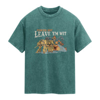 Funny Firefighter Hero Brotherhood Washed Cotton T-Shirt Find Em Hot Leave Em Wet Firehouse Humor
