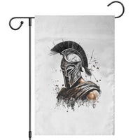 Ancient Spartan Warrior Watercolor Splatter Graphic Garden Flag Greek Mythology Enthusiast History Gift