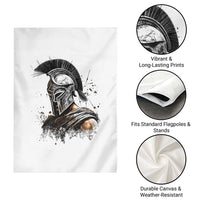 Ancient Spartan Warrior Watercolor Splatter Graphic Garden Flag Greek Mythology Enthusiast History Gift