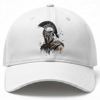 Ancient Spartan Warrior Watercolor Splatter Graphic Baseball Cap Greek Mythology Enthusiast History Gift