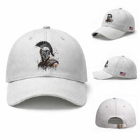 Ancient Spartan Warrior Watercolor Splatter Graphic Baseball Cap Greek Mythology Enthusiast History Gift