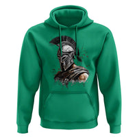 Ancient Spartan Warrior Watercolor Splatter Graphic Hoodie Greek Mythology Enthusiast History Gift