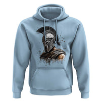 Ancient Spartan Warrior Watercolor Splatter Graphic Hoodie Greek Mythology Enthusiast History Gift