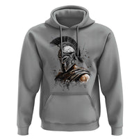 Ancient Spartan Warrior Watercolor Splatter Graphic Hoodie Greek Mythology Enthusiast History Gift