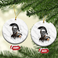 Ancient Spartan Warrior Watercolor Splatter Graphic Ceramic Ornament Greek Mythology Enthusiast History Gift