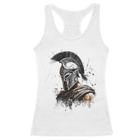 Ancient Spartan Warrior Watercolor Splatter Graphic Racerback Tank Top Greek Mythology Enthusiast History Gift