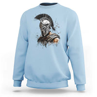 Ancient Spartan Warrior Watercolor Splatter Graphic Sweatshirt Greek Mythology Enthusiast History Gift