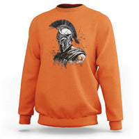 Ancient Spartan Warrior Watercolor Splatter Graphic Sweatshirt Greek Mythology Enthusiast History Gift