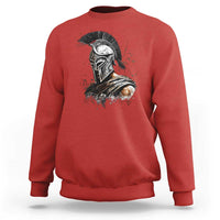 Ancient Spartan Warrior Watercolor Splatter Graphic Sweatshirt Greek Mythology Enthusiast History Gift