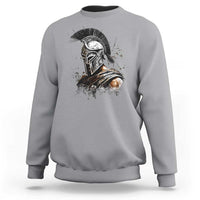 Ancient Spartan Warrior Watercolor Splatter Graphic Sweatshirt Greek Mythology Enthusiast History Gift